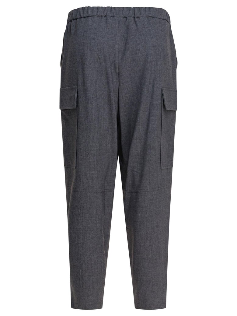 grey polyester trousers by Selfnex
