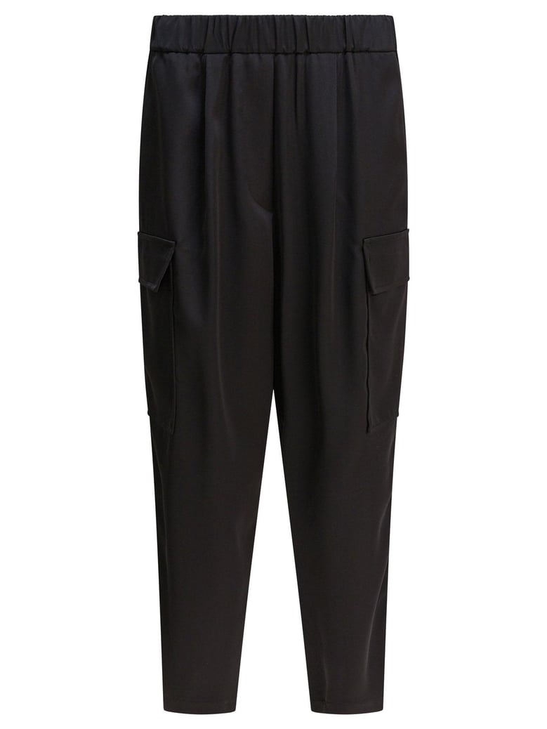 black polyester trousers by Selfnex
