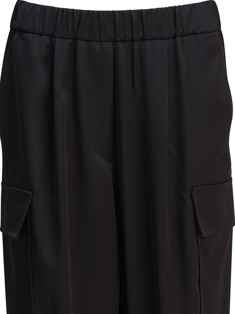 black polyester trousers by Selfnex
