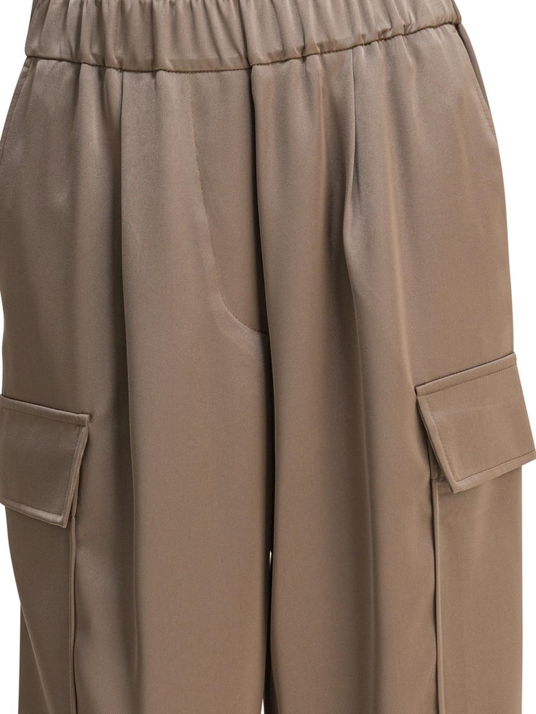 beige polyester trousers by Selfnex