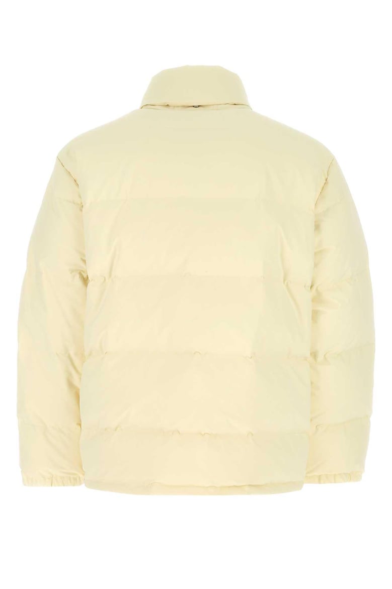cream polyester down jacket by Selfnex