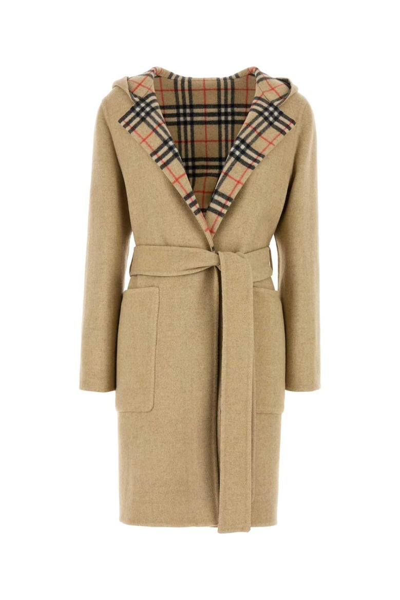 beige wool reversible coat by Selfnex