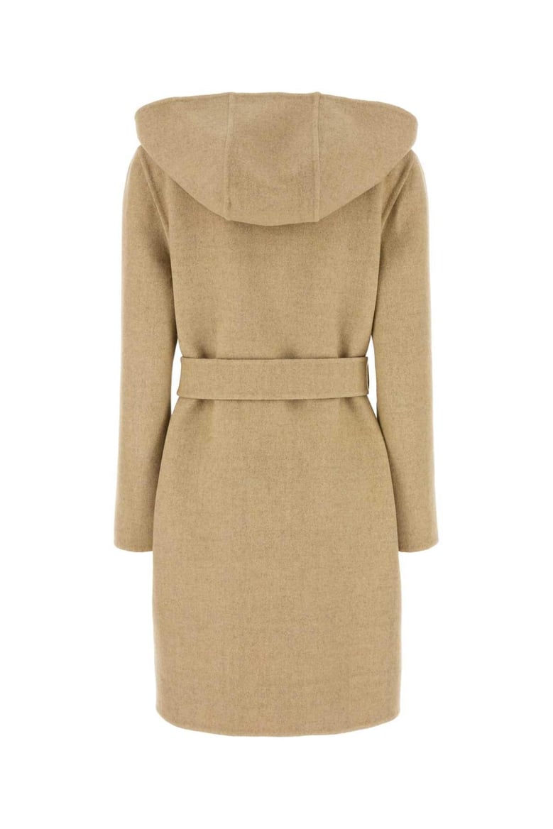 beige wool reversible coat by Selfnex
