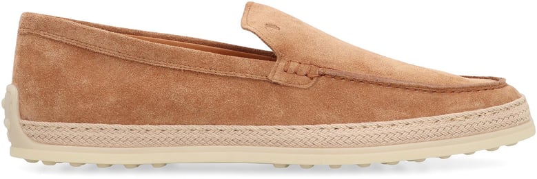 suede slip on by tod s with rope-raffia sole by Selfnex