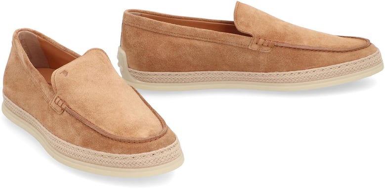 suede slip on by tod s with rope-raffia sole by Selfnex