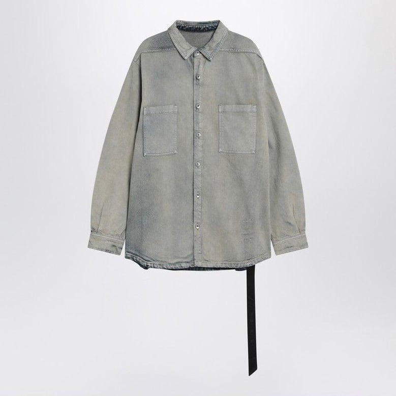 jumbo shirt in pearl vintage denim by Selfnex