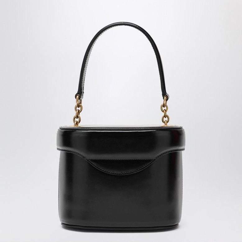 black leather vlogo signature bucket bag by Selfnex
