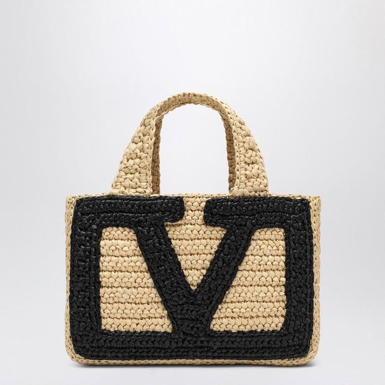 raffia small viva superstar shopping bag by Selfnex