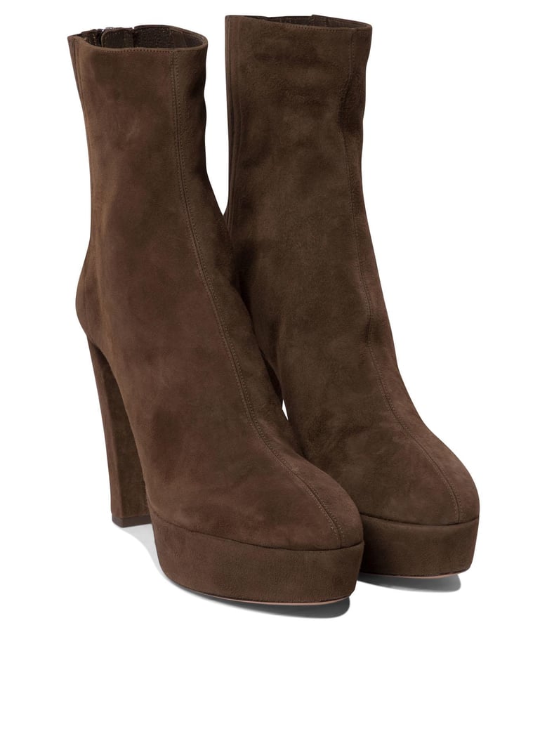 brown calf leather ankle boots by Selfnex