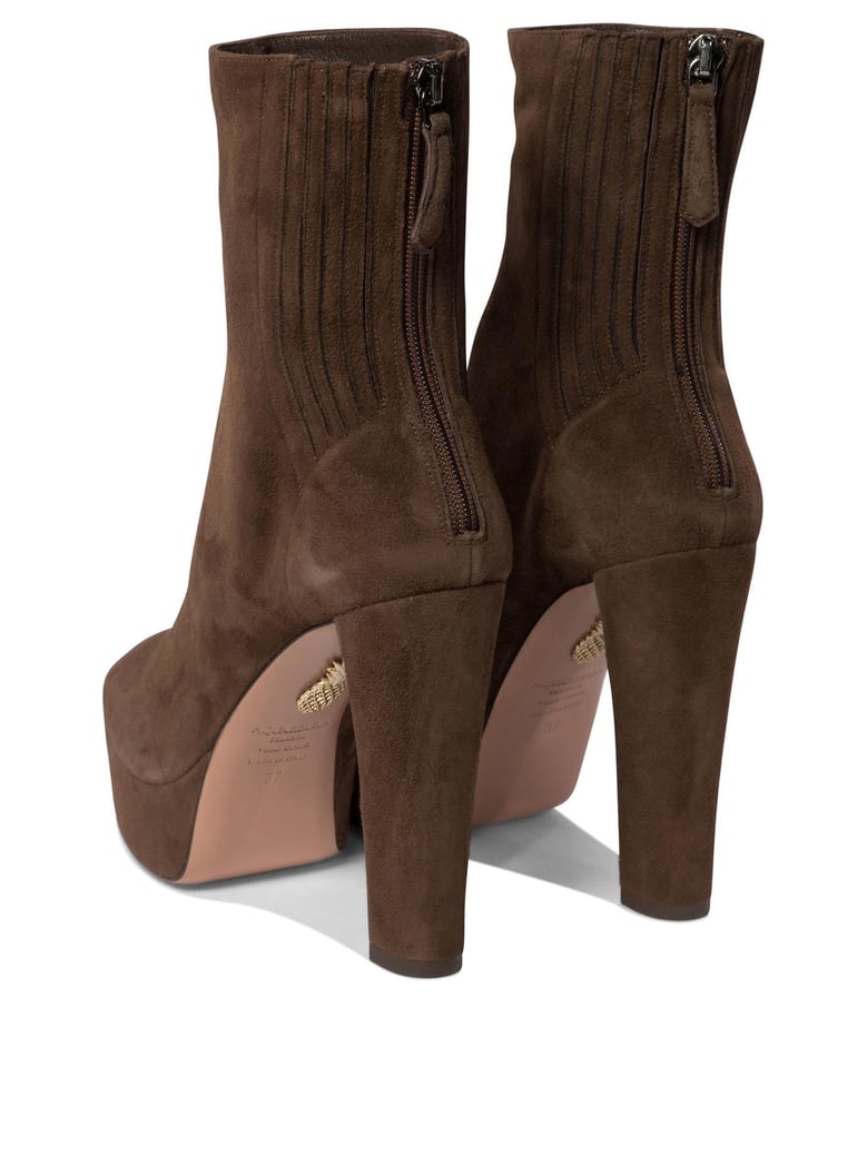 brown calf leather ankle boots by Selfnex
