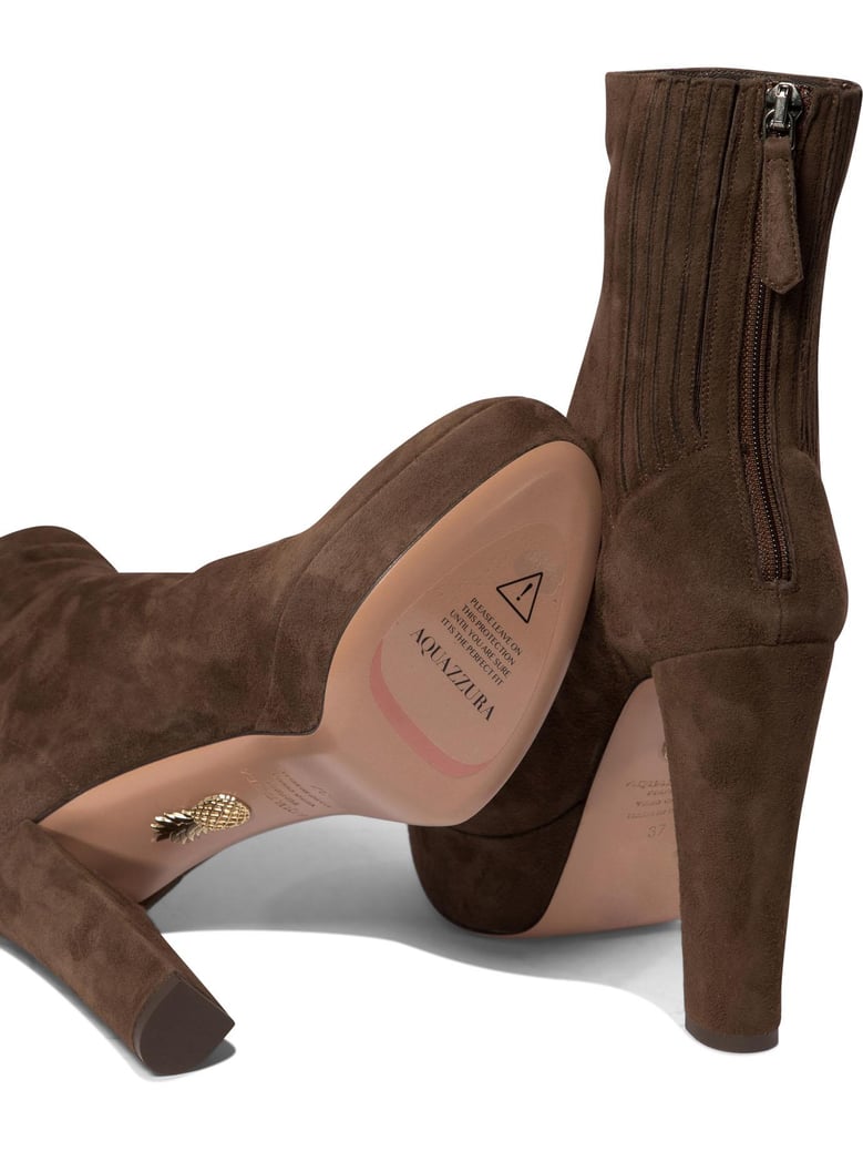 brown calf leather ankle boots by Selfnex