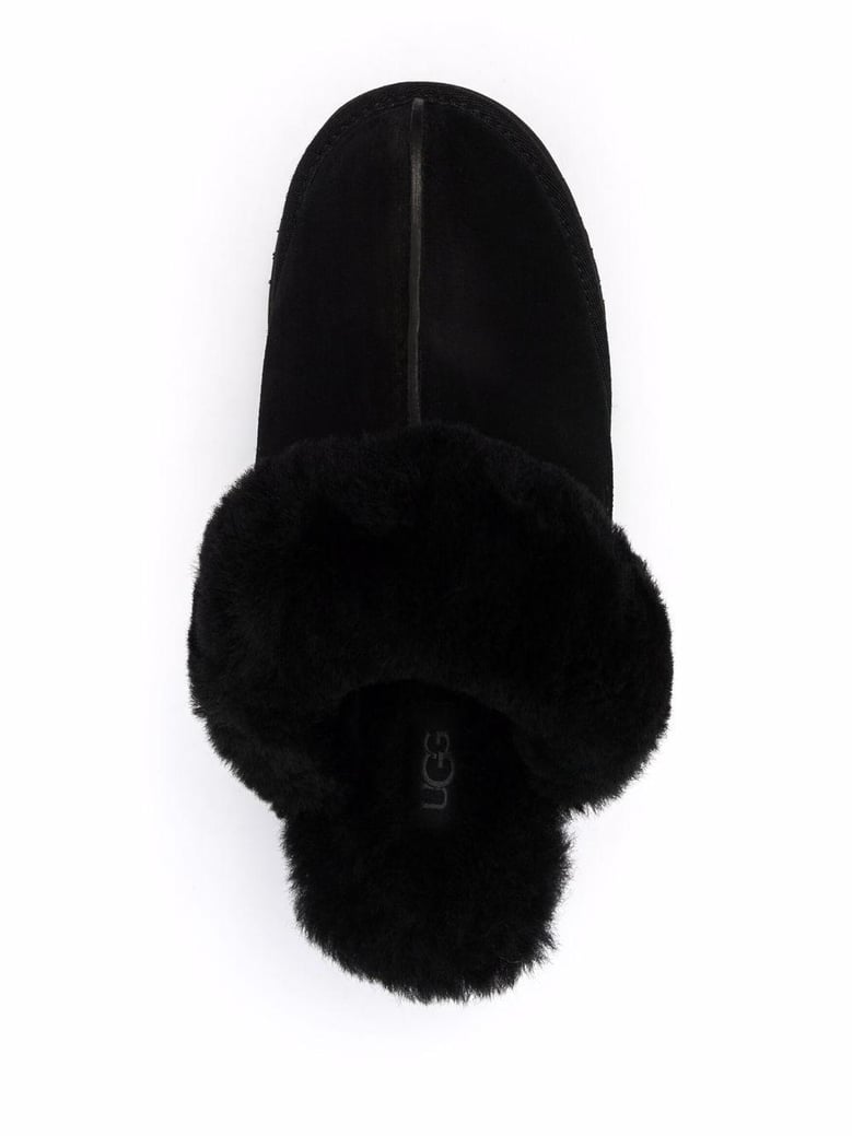 black suede disquette slippers by Selfnex