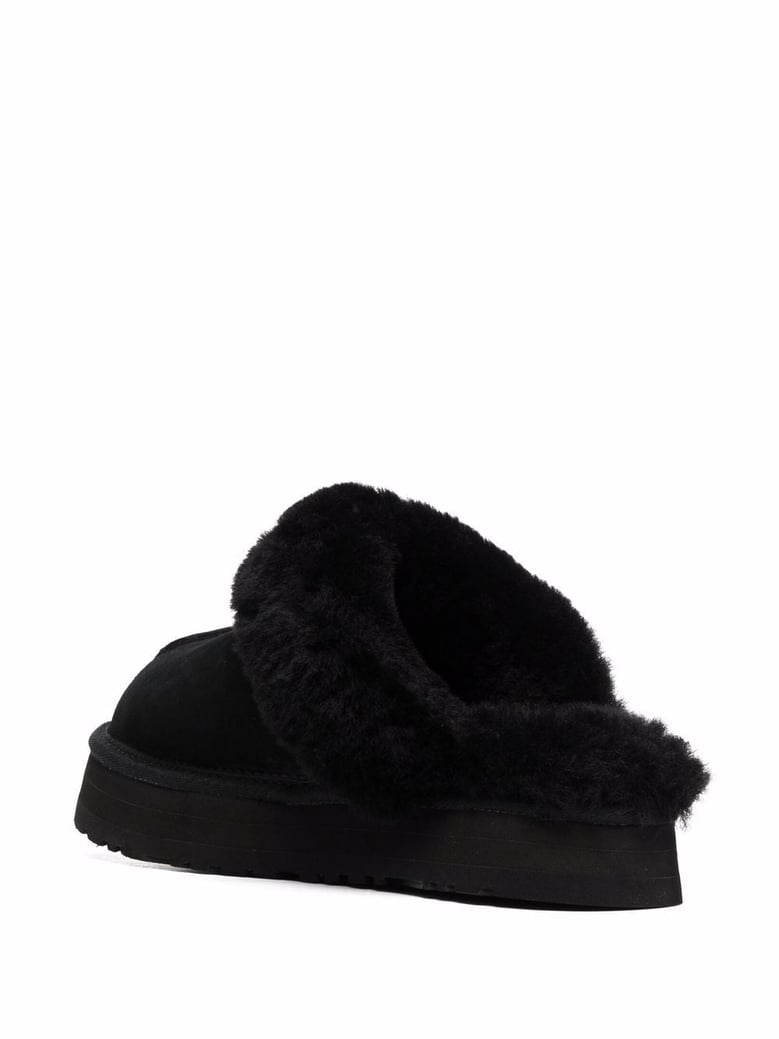 black suede disquette slippers by Selfnex