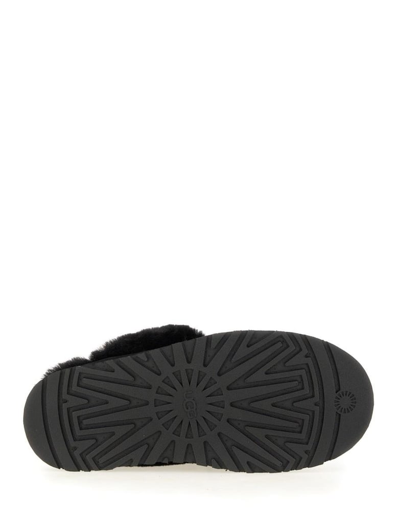 black suede disquette slippers by Selfnex