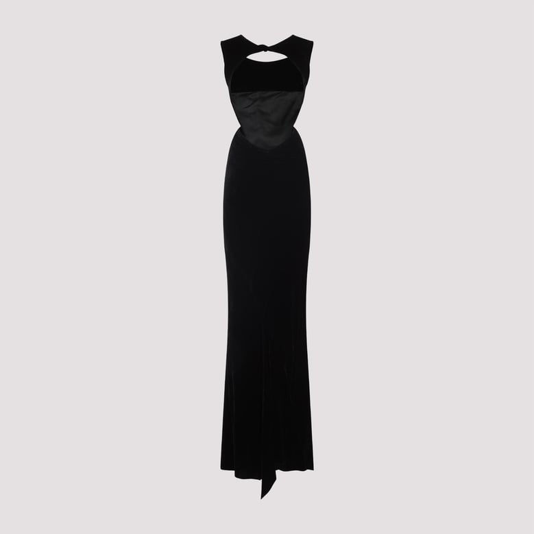black viscose silk dresses by Selfnex