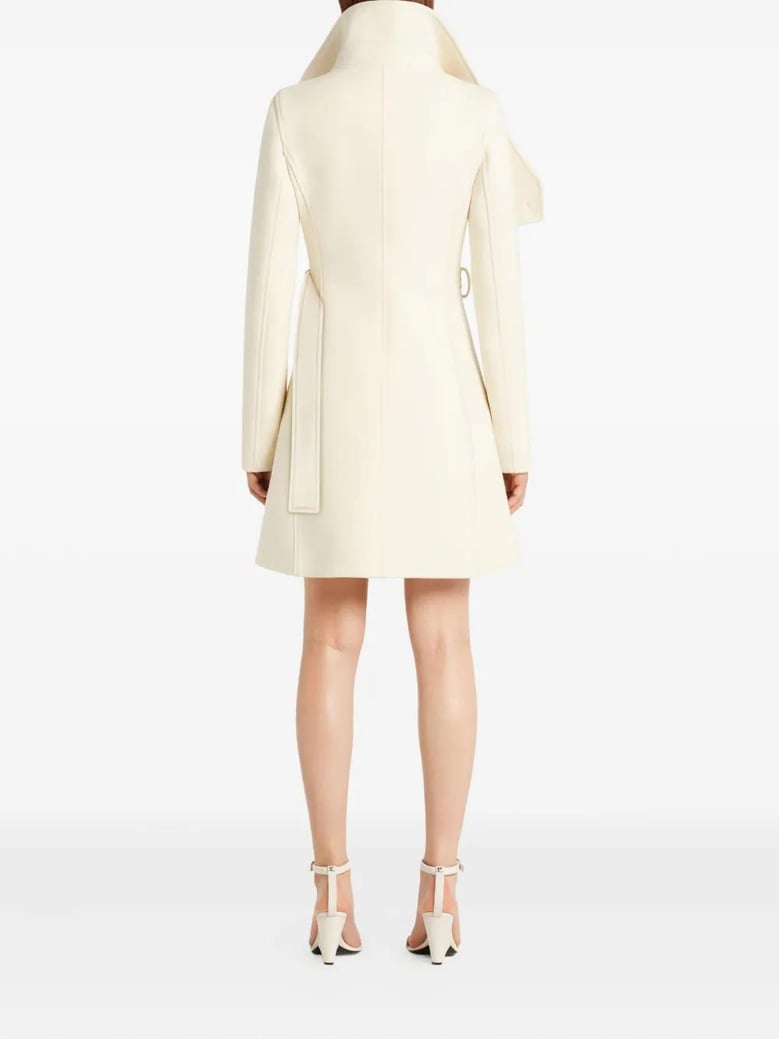 heritage white wool silk viscose coat by Selfnex