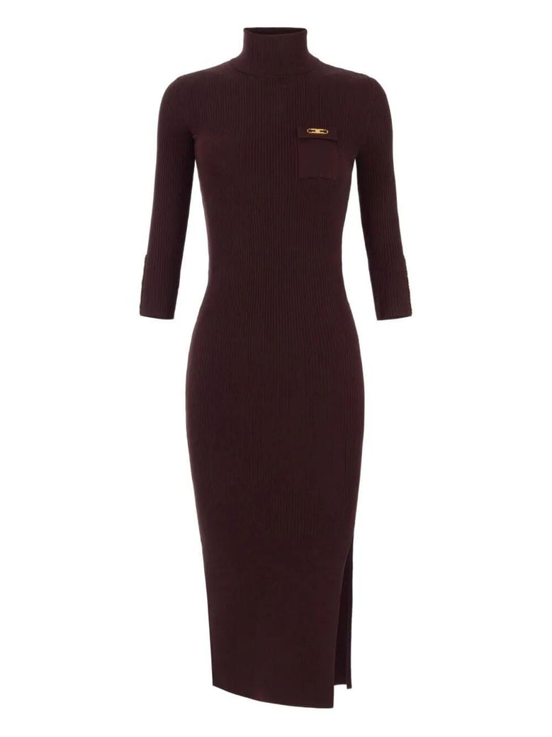 turtleneck ribbed dress by Selfnex