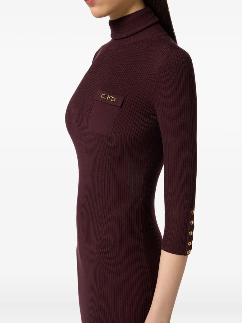 turtleneck ribbed dress by Selfnex