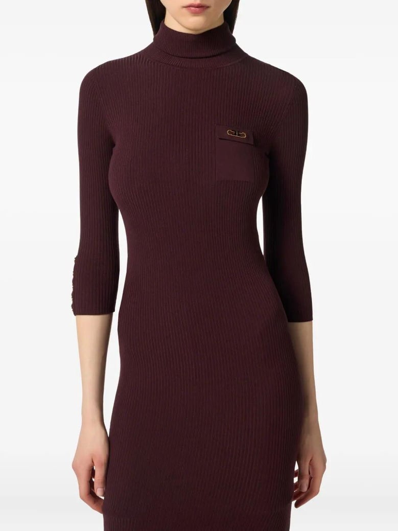 turtleneck ribbed dress by Selfnex