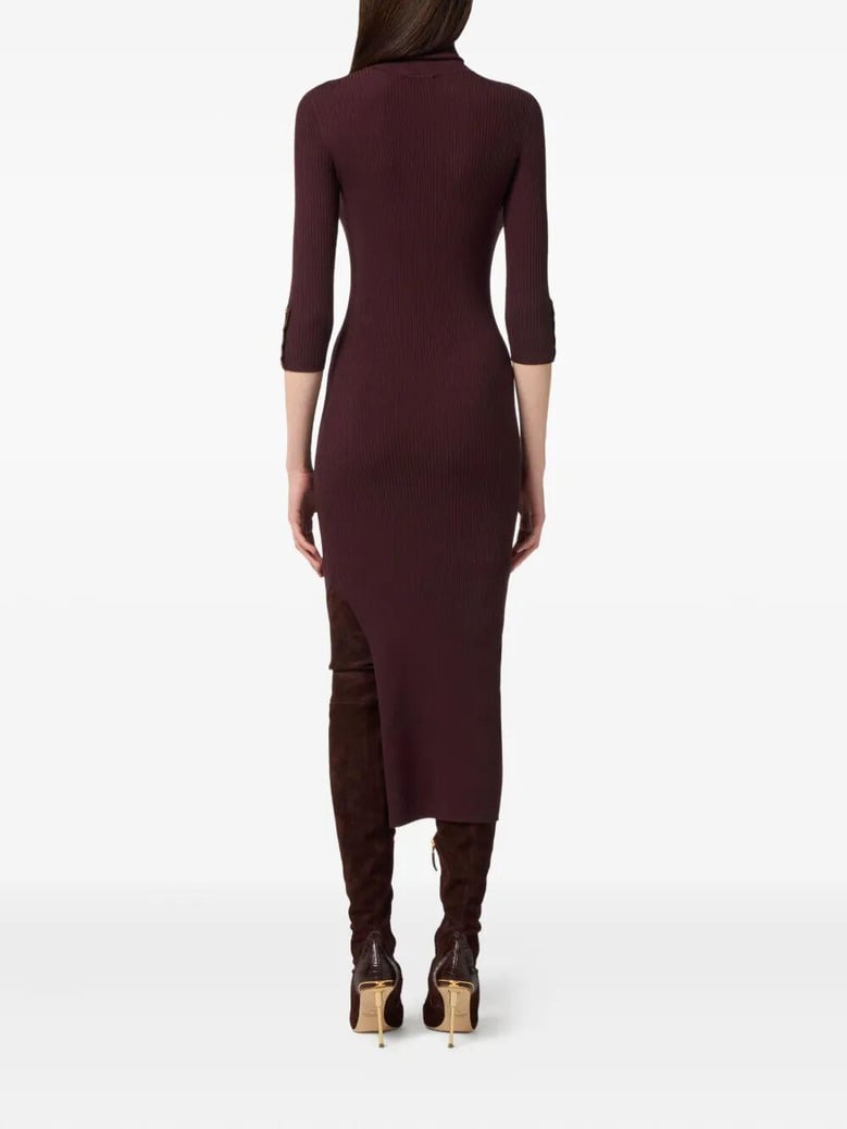 turtleneck ribbed dress by Selfnex