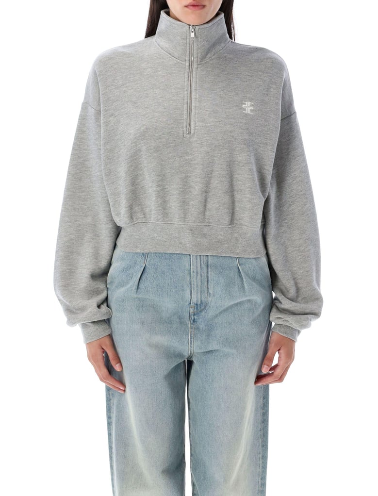half-zip cropped sweatshirt by Selfnex
