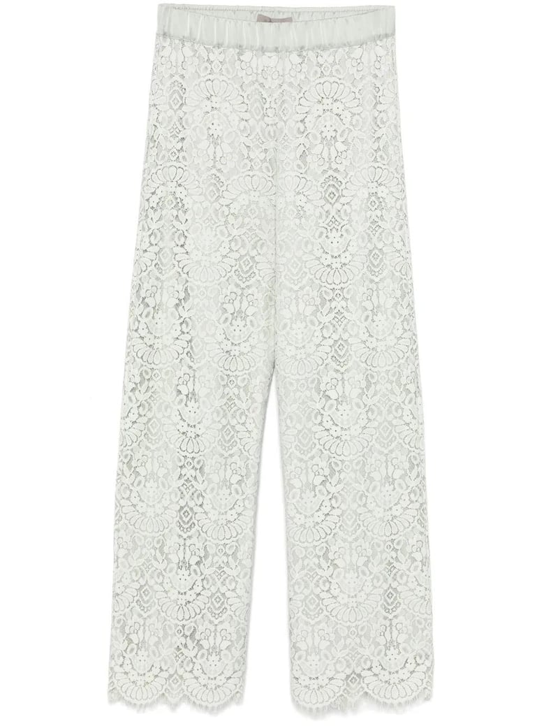 white viscosa clothing trousers by Selfnex
