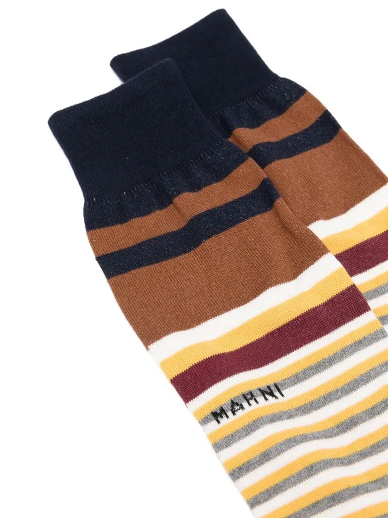 mixed stripes cotton socks by Selfnex