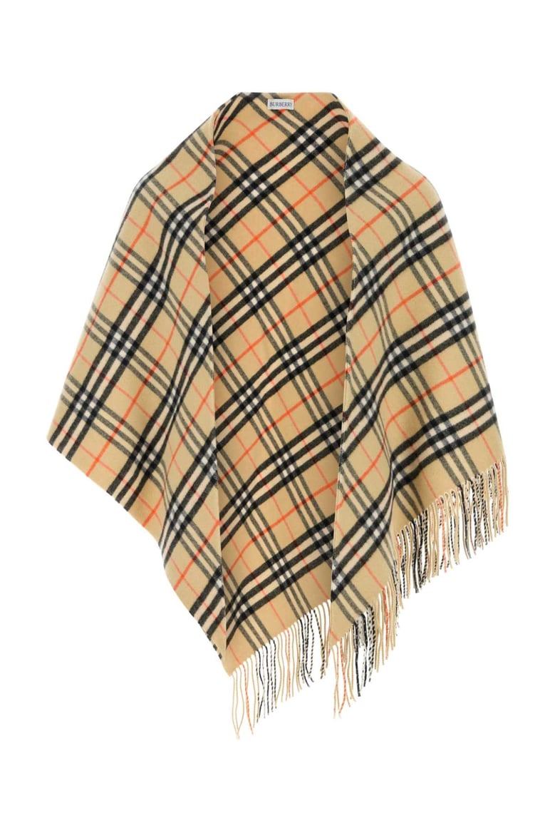 beige check bandana wool scard by Selfnex