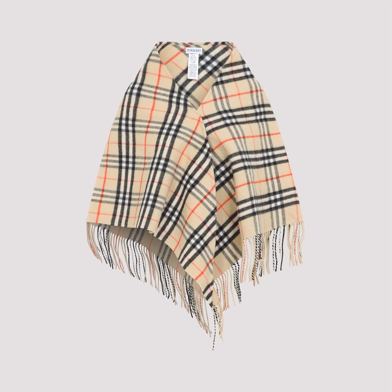 beige check bandana wool scard by Selfnex