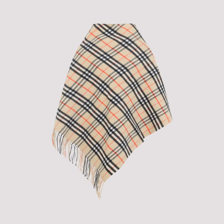 beige check bandana wool scard by Selfnex