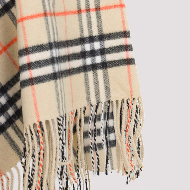 beige check bandana wool scard by Selfnex