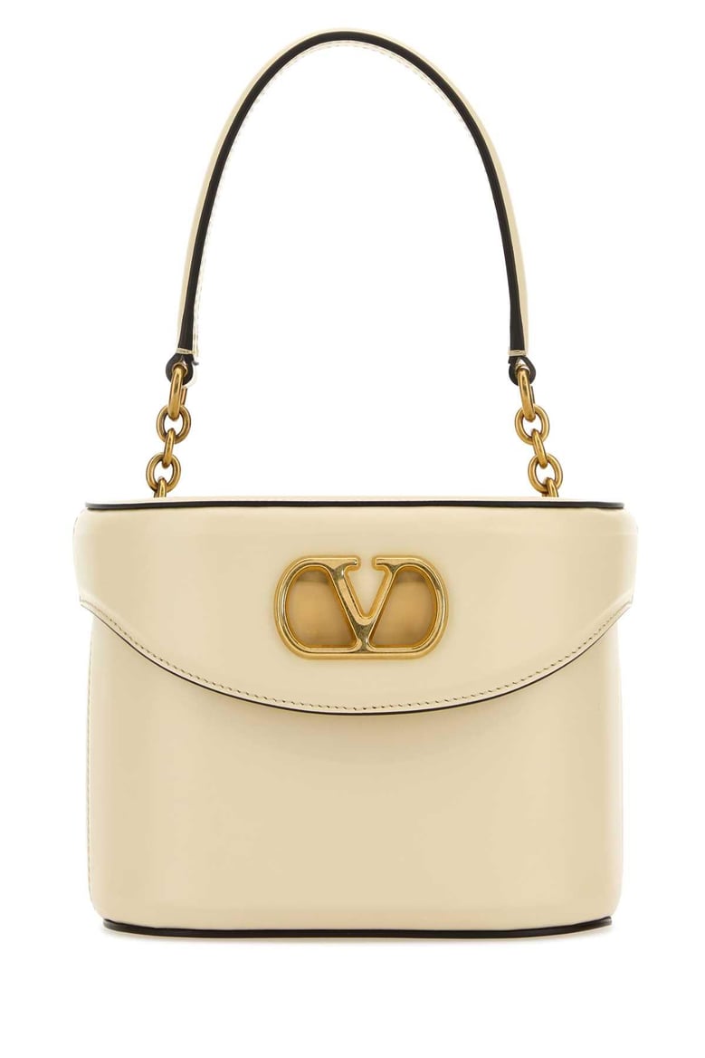 ivory leather vlogo signature bucket bag by Selfnex