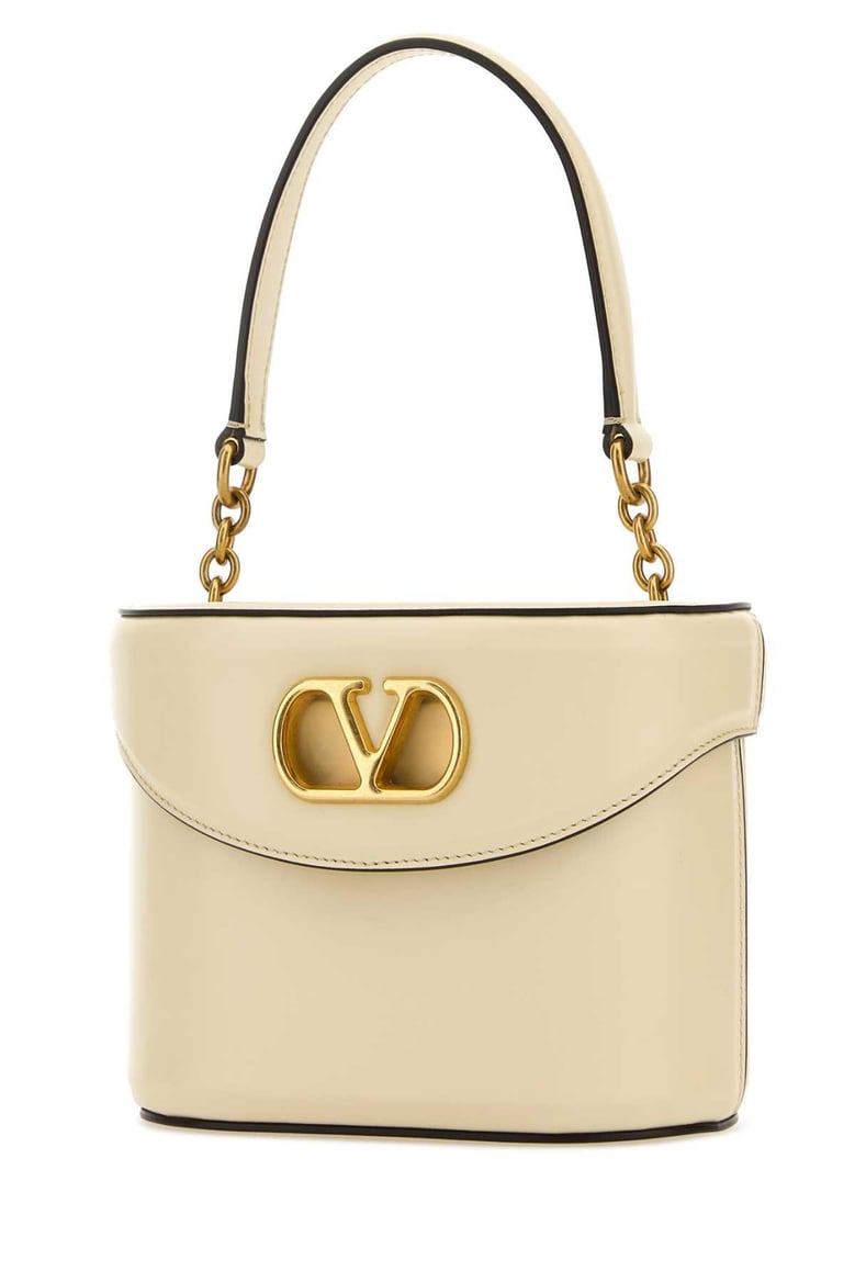 ivory leather vlogo signature bucket bag by Selfnex