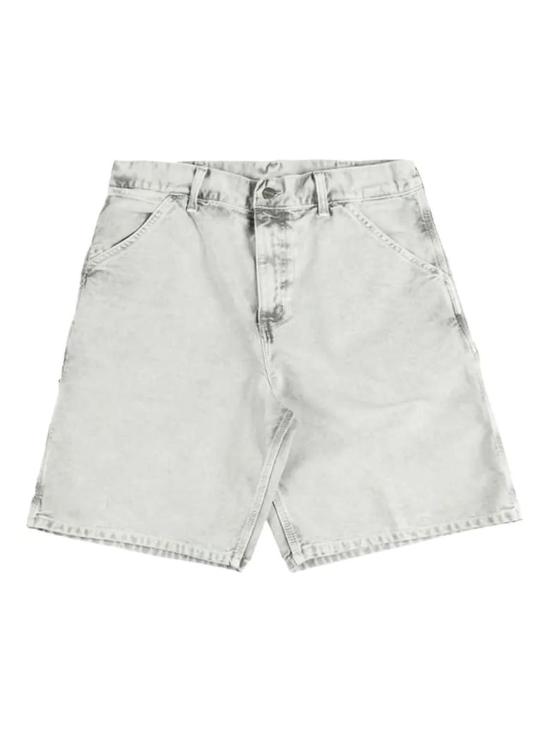 grey denim single knee short by Selfnex