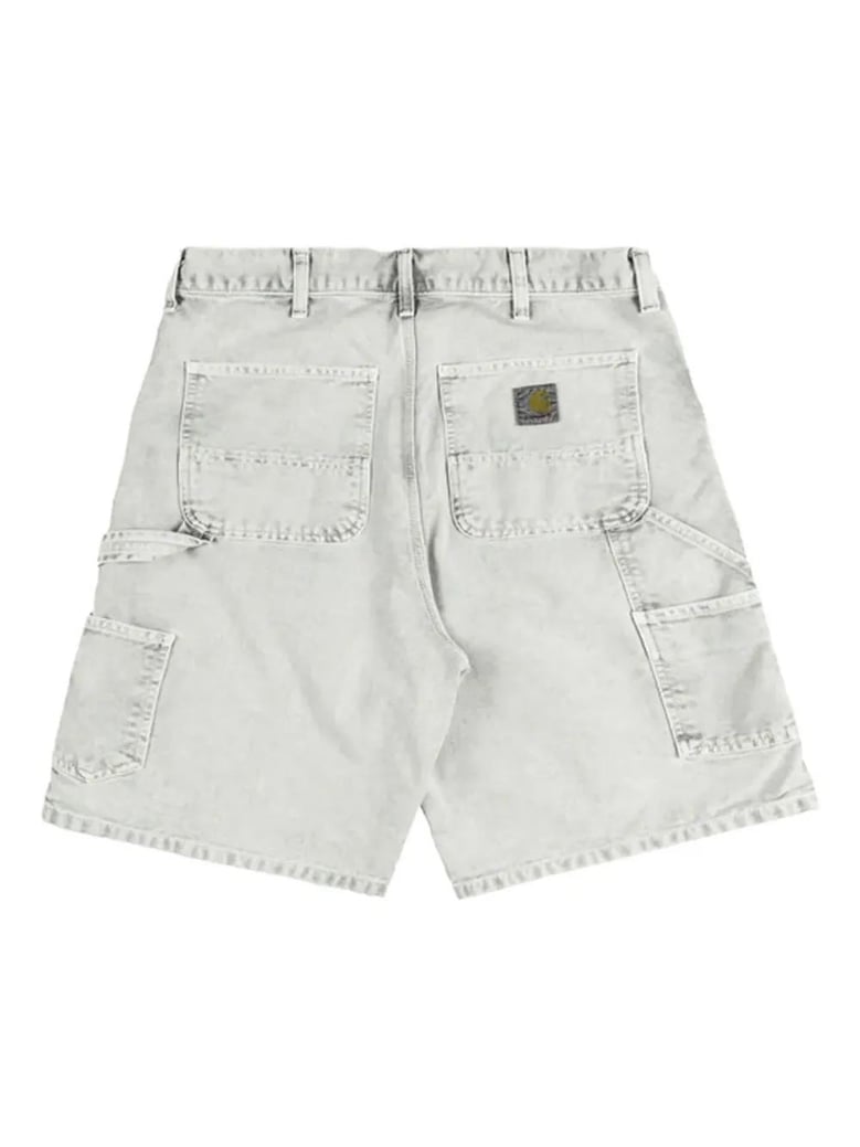 grey denim single knee short by Selfnex