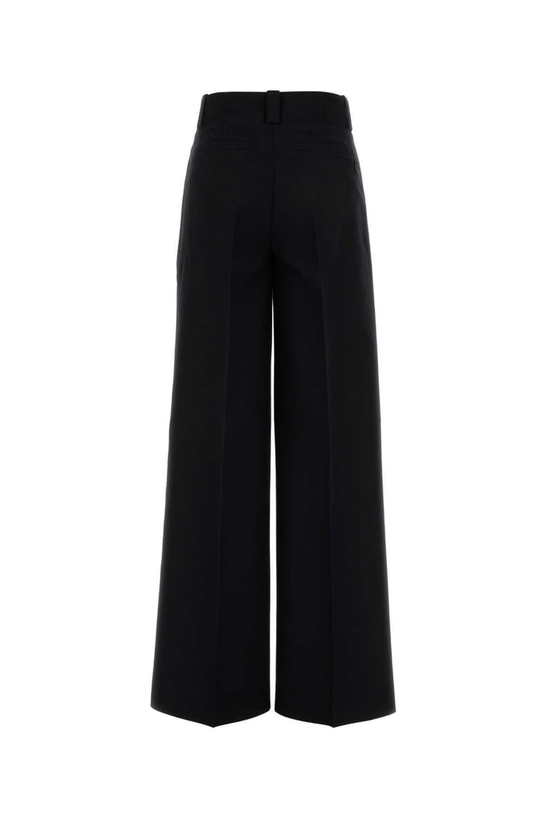 black polyester blend palazzo pant by Selfnex