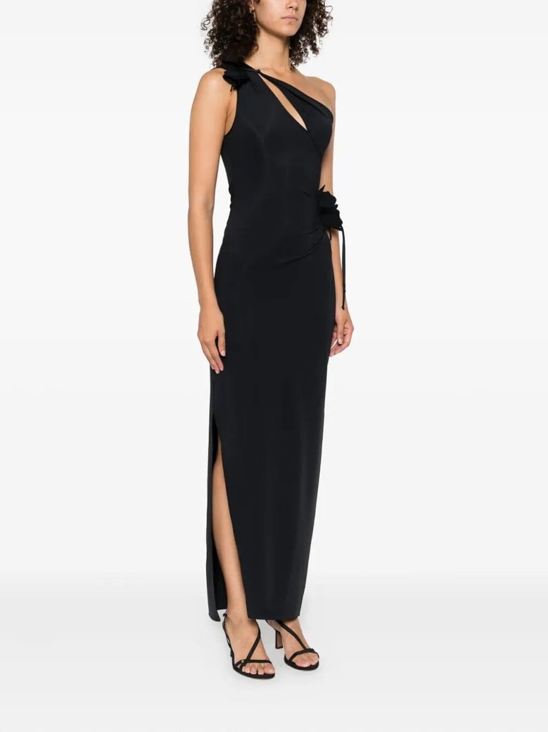 asymmetric flower gown by Selfnex