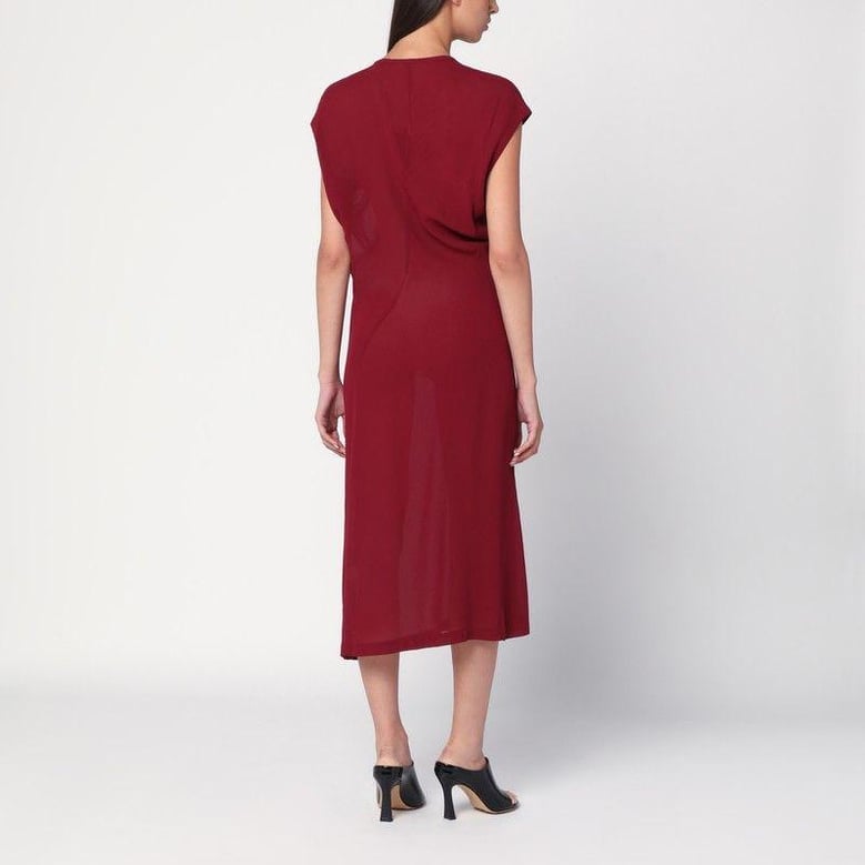 s-curve dress in bordeaux chiffon by Selfnex