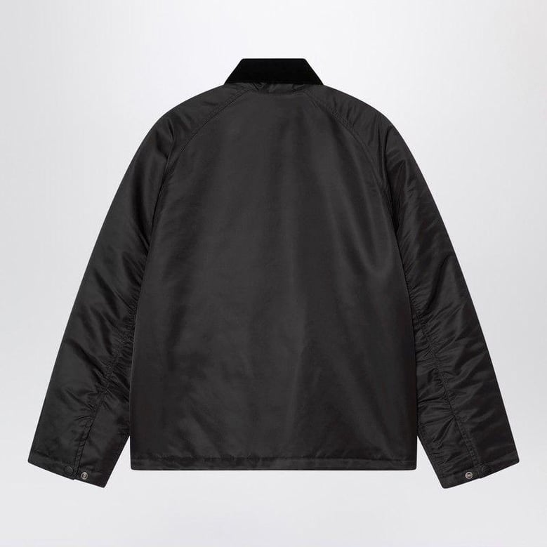 alumni chore coat jacket in black nylon by Selfnex