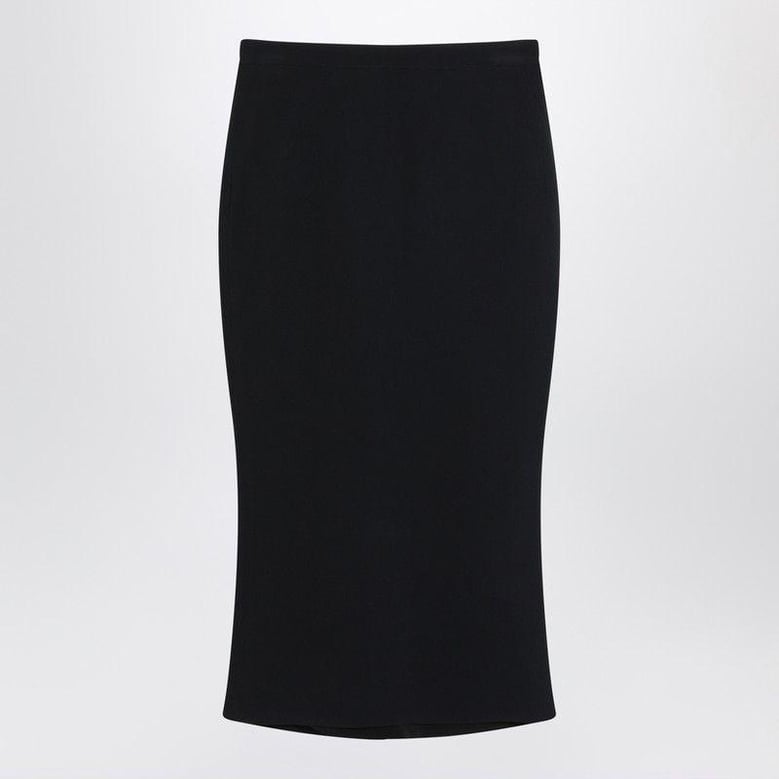 black midi skirt with pleats on the back by Selfnex