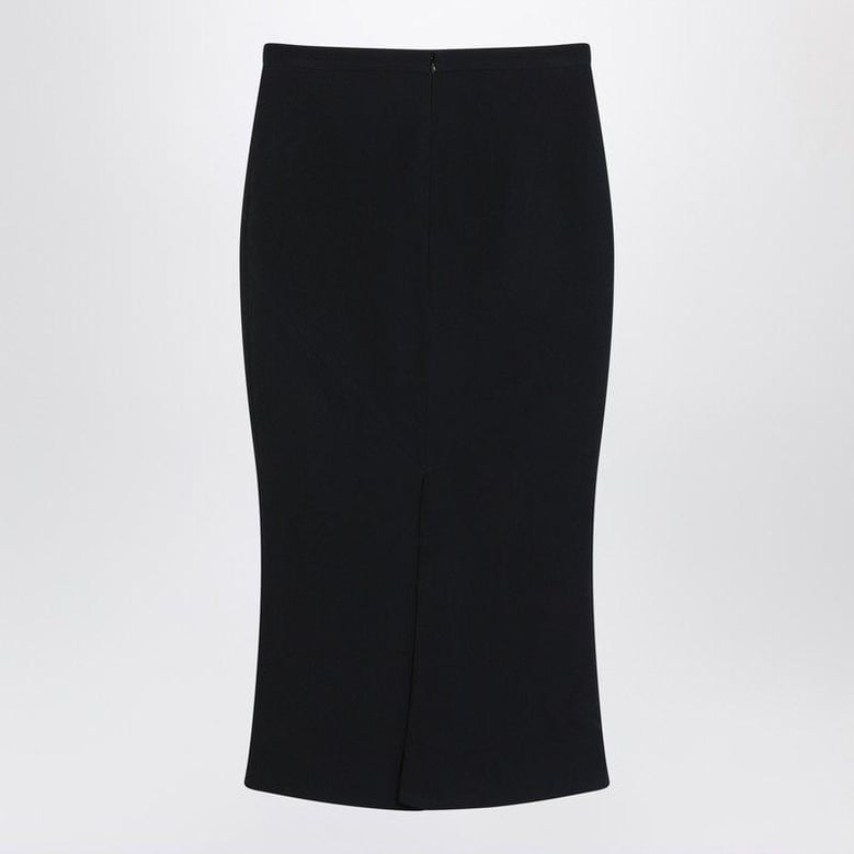 black midi skirt with pleats on the back by Selfnex