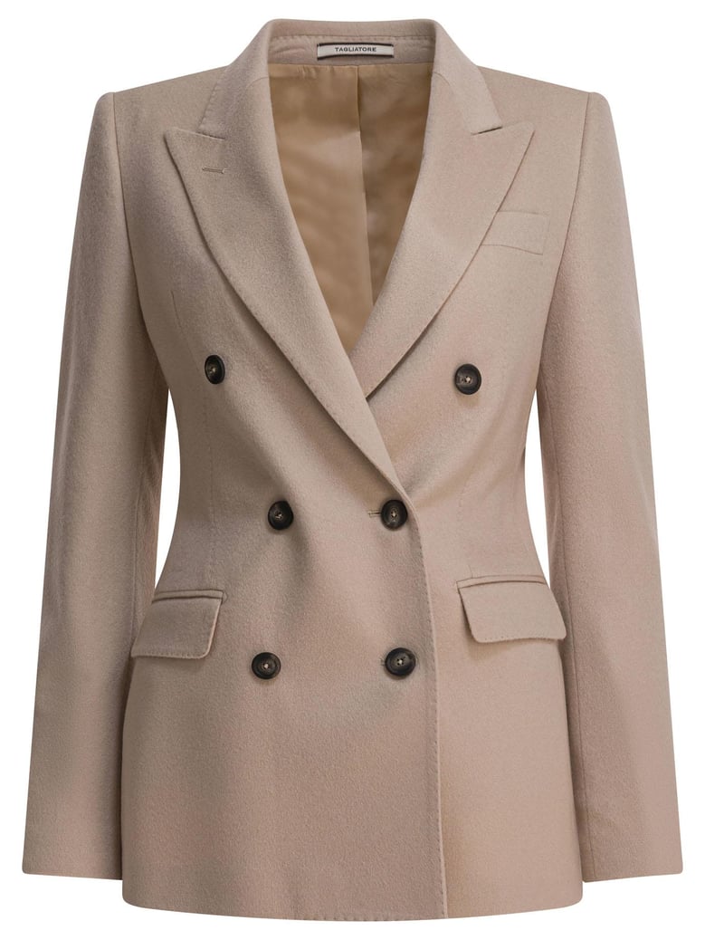 beige cashmere jacket by Selfnex