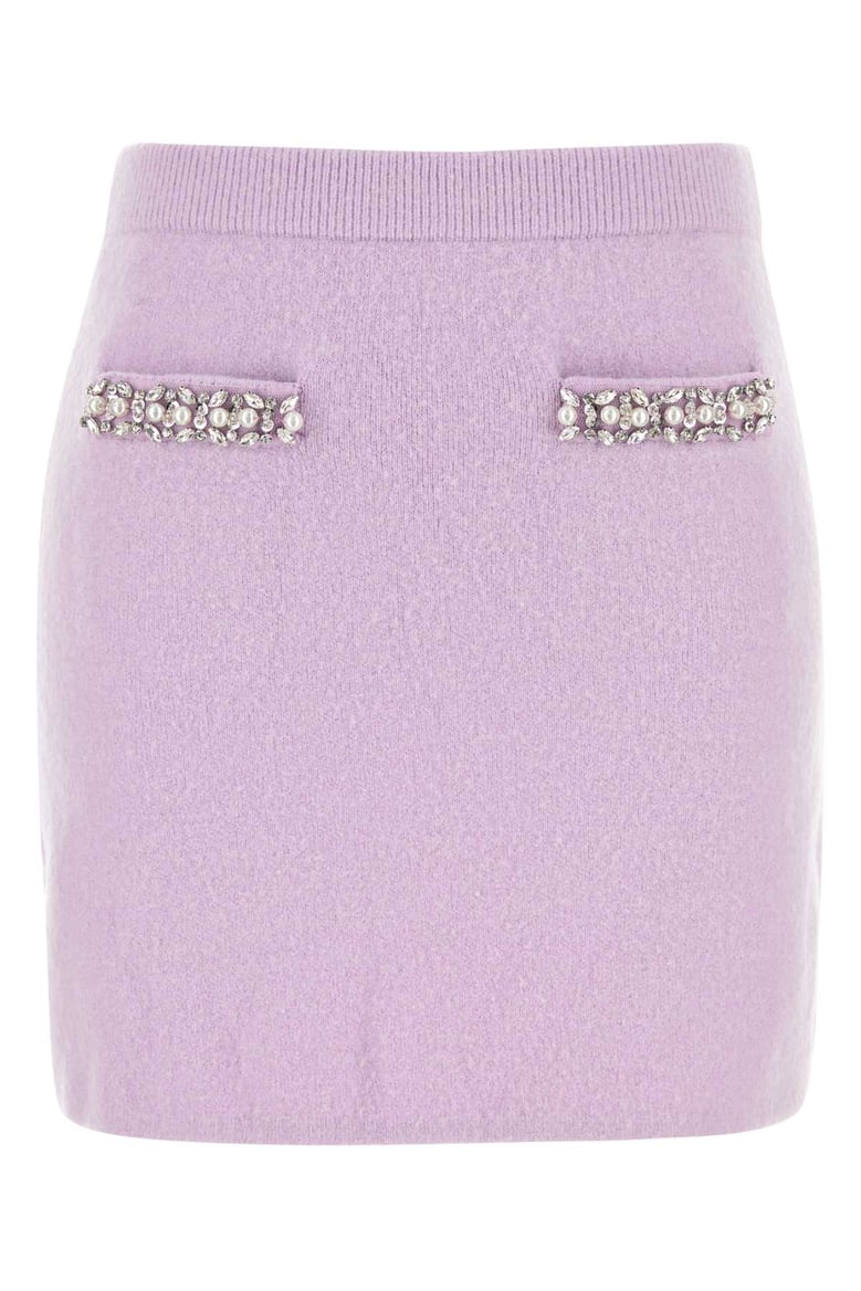 lilac viscose blend skirts by Selfnex