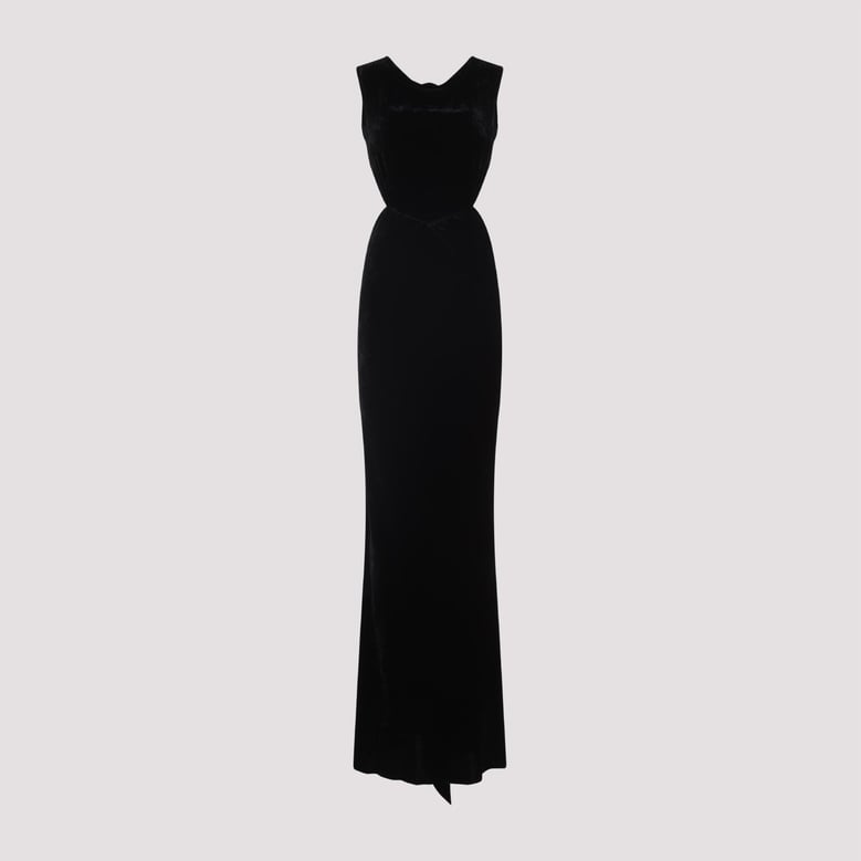 black viscose silk dresses by Selfnex