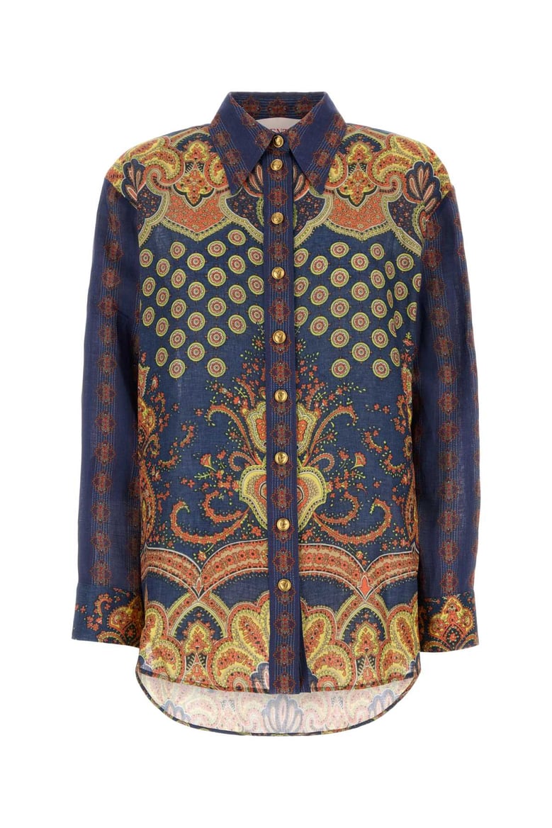 printed linen shirt by Selfnex