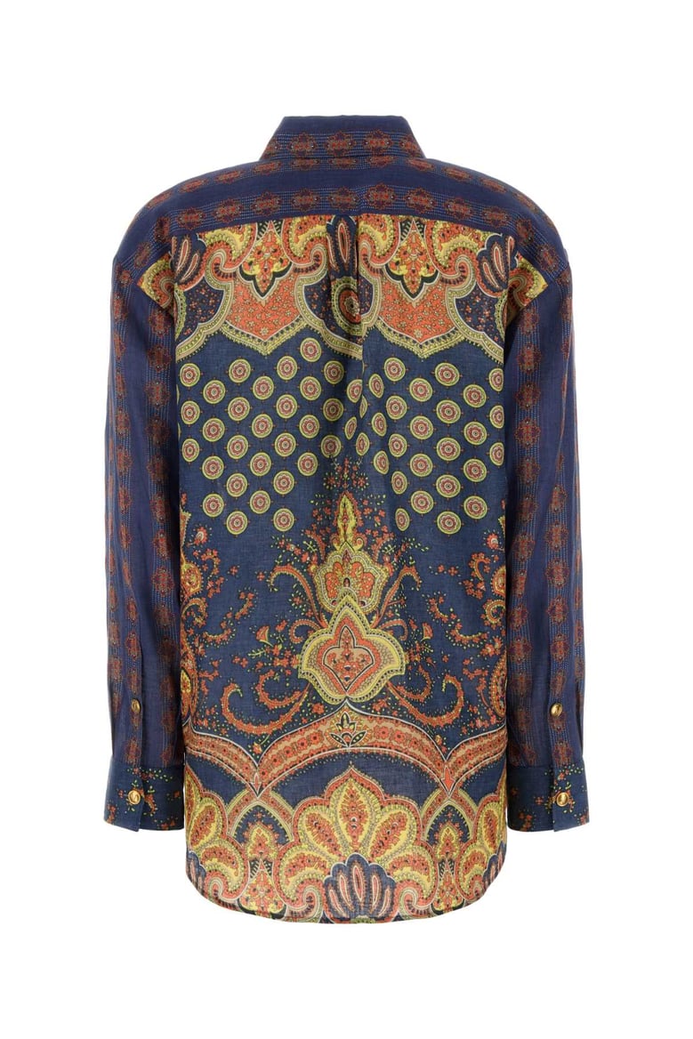 printed linen shirt by Selfnex