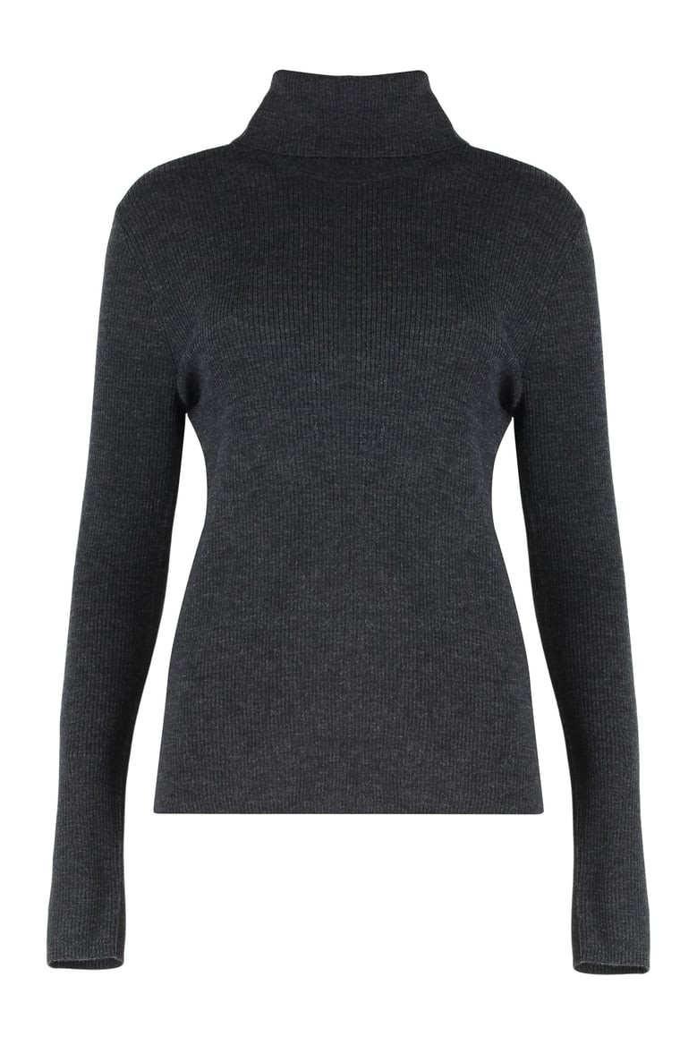 leila wool turtleneck sweater by Selfnex