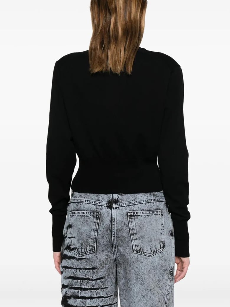 cropped-length knitted cardigan by Selfnex