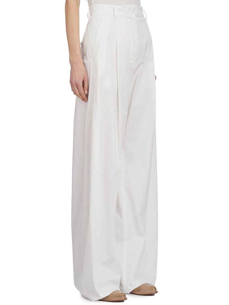 billie poplin white trousers by Selfnex