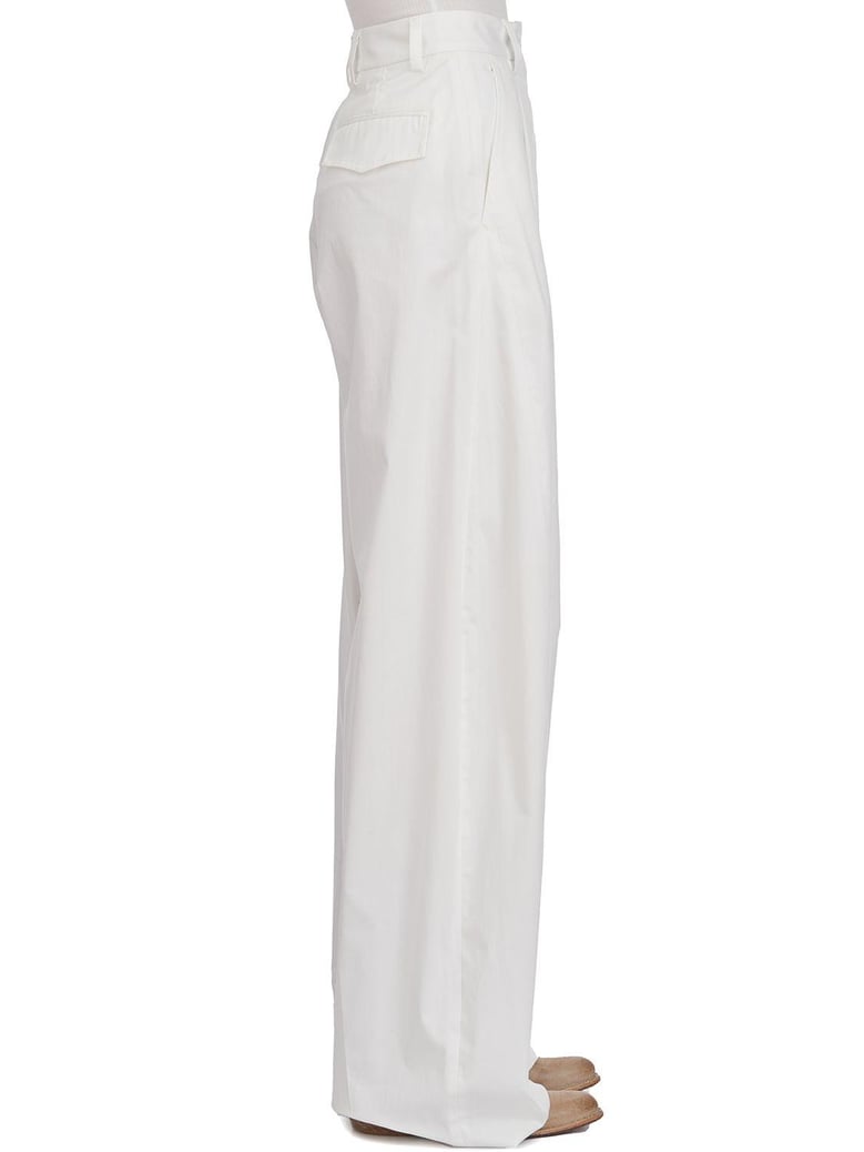 billie poplin white trousers by Selfnex